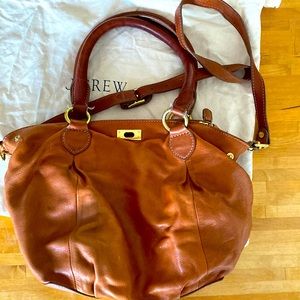 J Crew Brompton Hobo Leather Shoulder Tote Bag